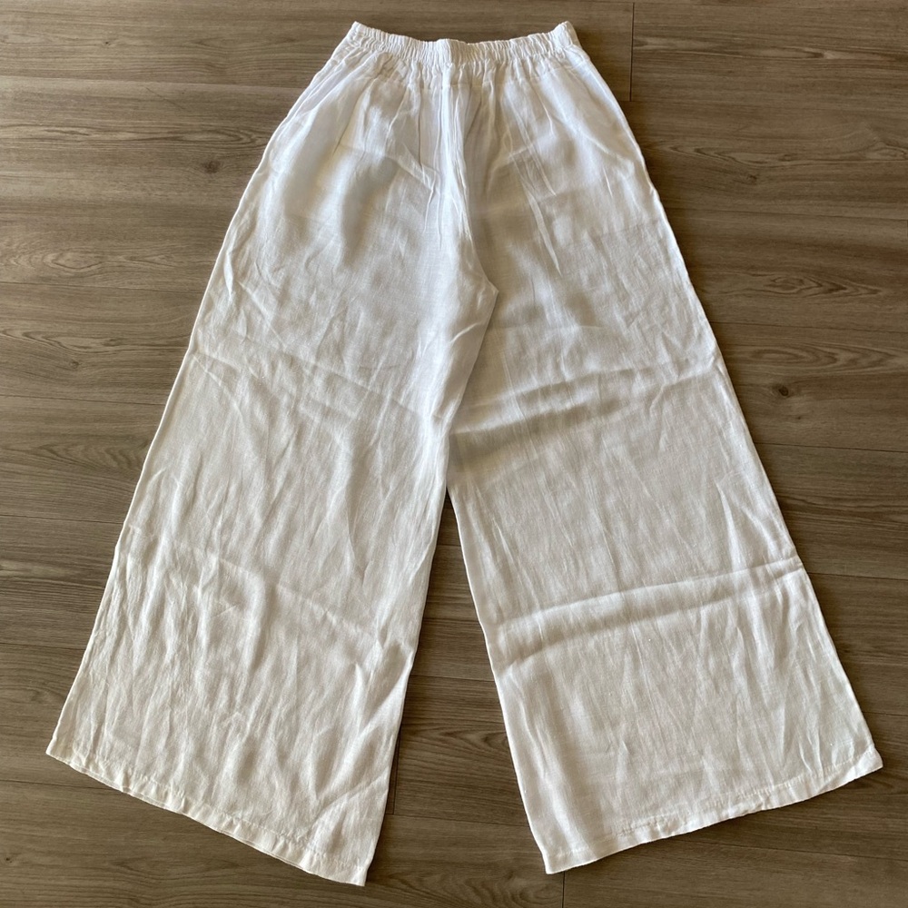 Liabella White Classic Linen Pant Size Medium